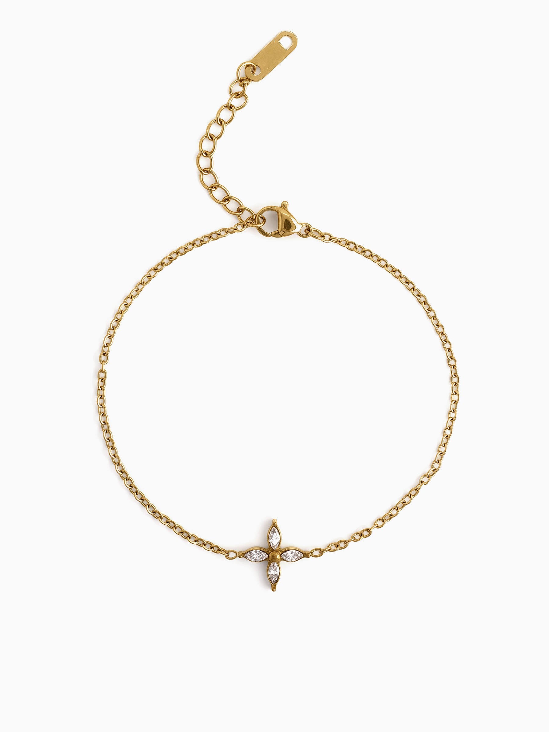 Kayan Diamond Floral 18K Gold Plated Rakhi Gold