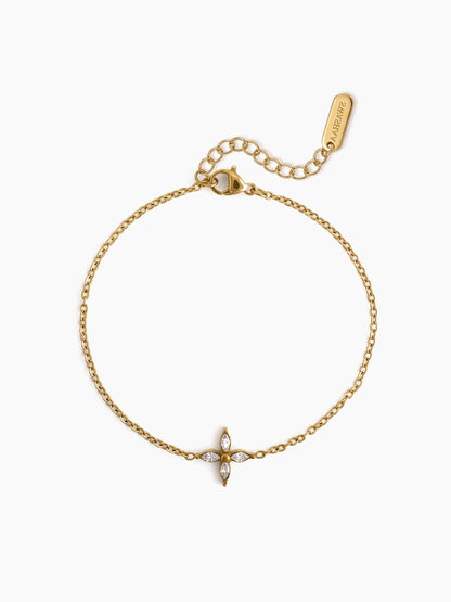Kayan Diamond Floral 18K Gold Plated Rakhi Gold