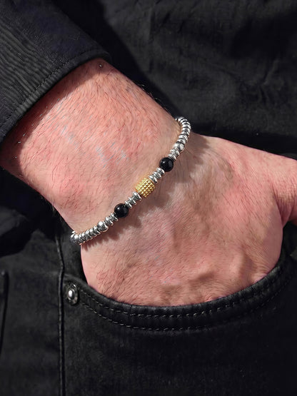 Kelvorn Noir Bead Men's Bracelet