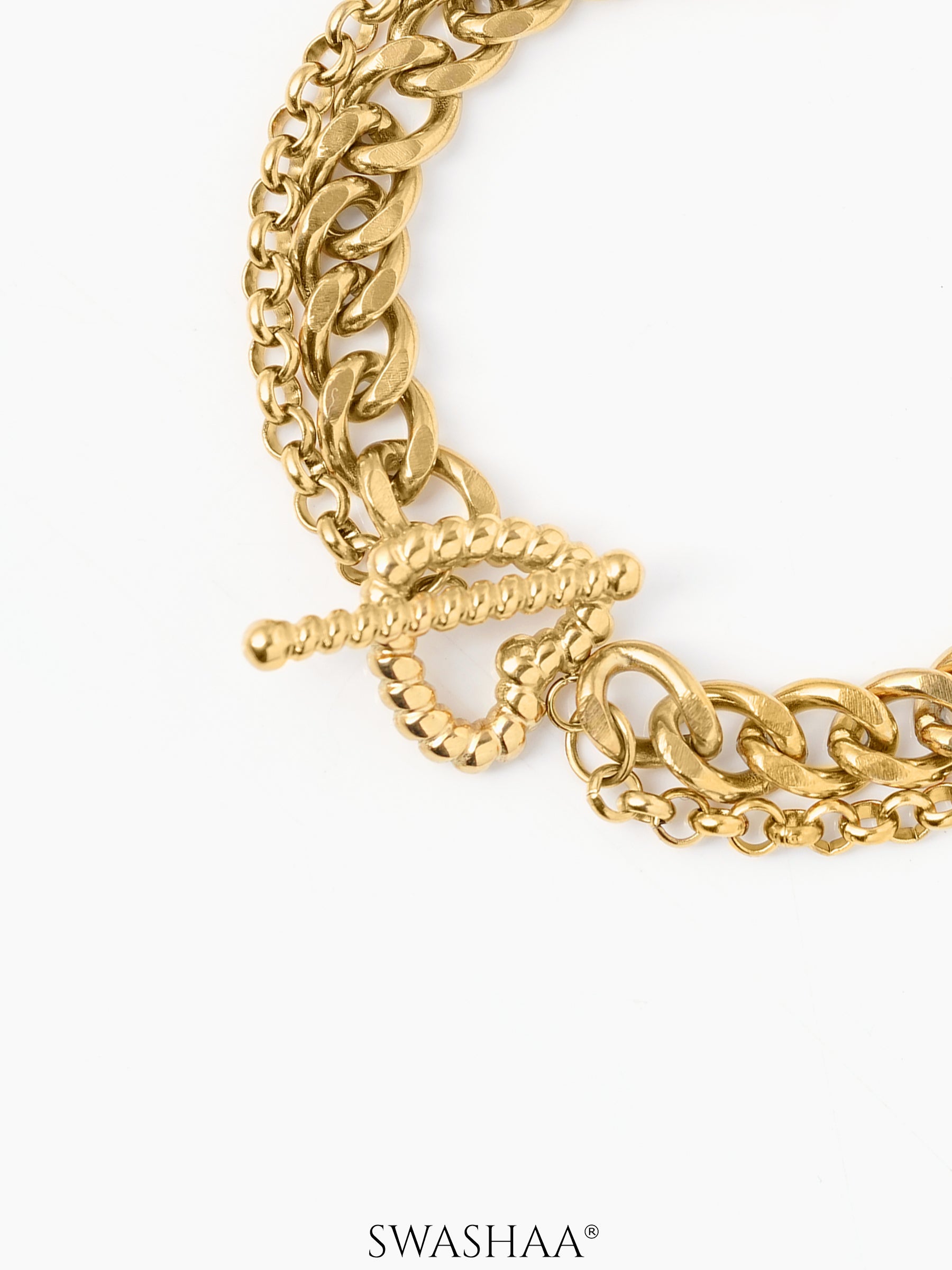 Kian Link Layered 18K Gold Plated Bracelet