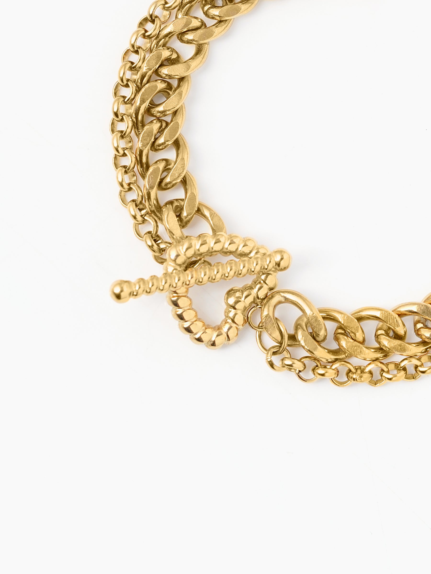 Kian Link Layered 18K Gold Plated Bracelet
