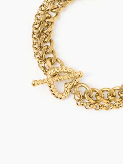 Kian Link Layered 18K Gold Plated Bracelet