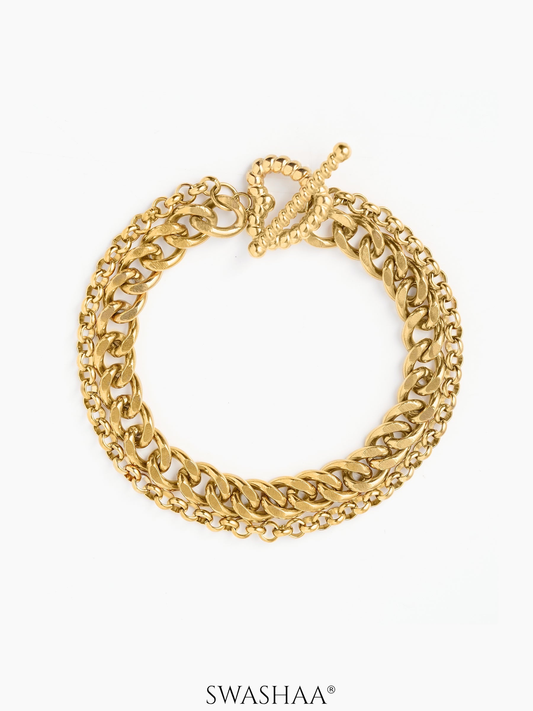 Kian Link Layered 18K Gold Plated Bracelet 18K Gold Plated