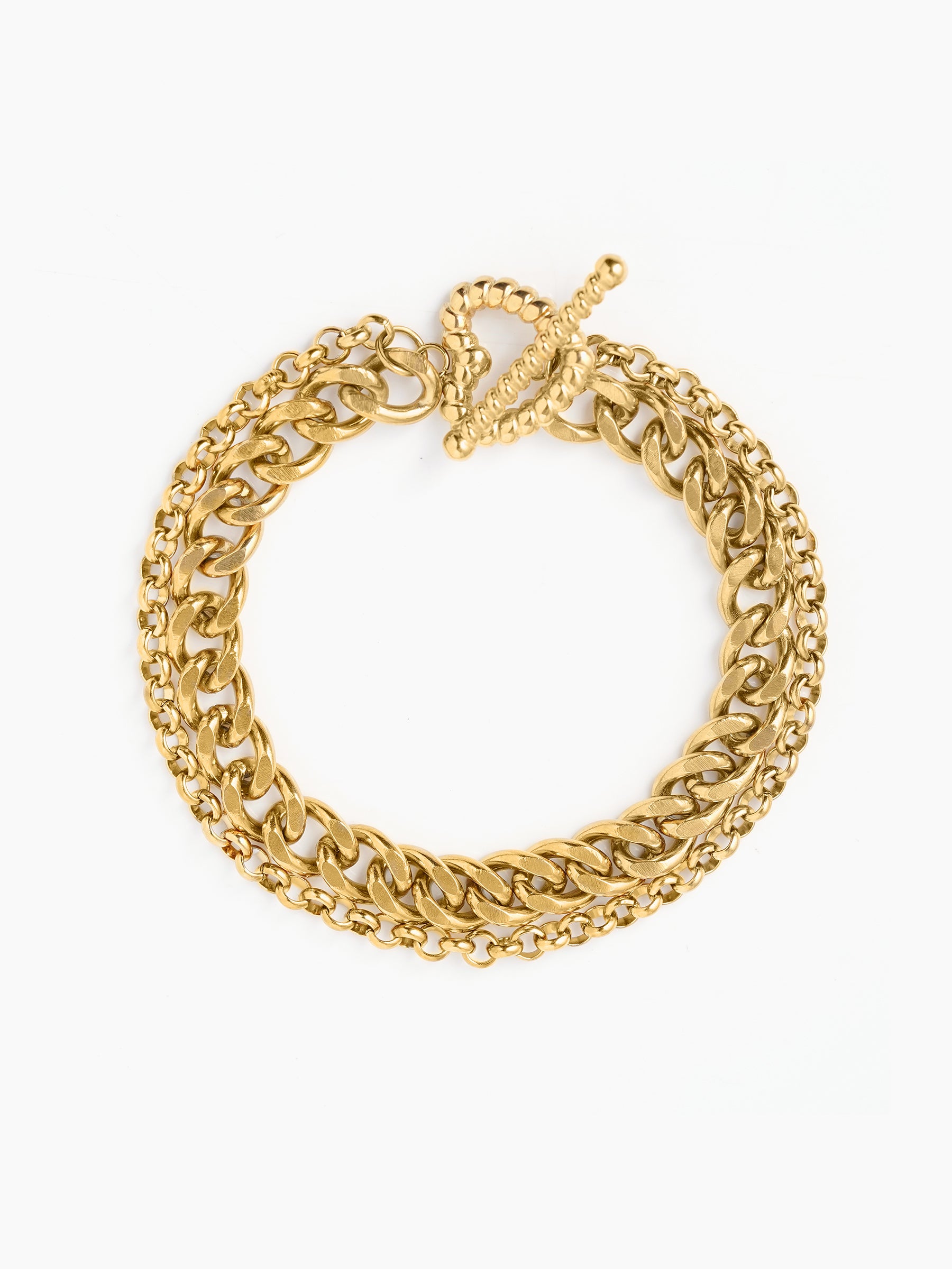 Kian Link Layered 18K Gold Plated Bracelet Gold
