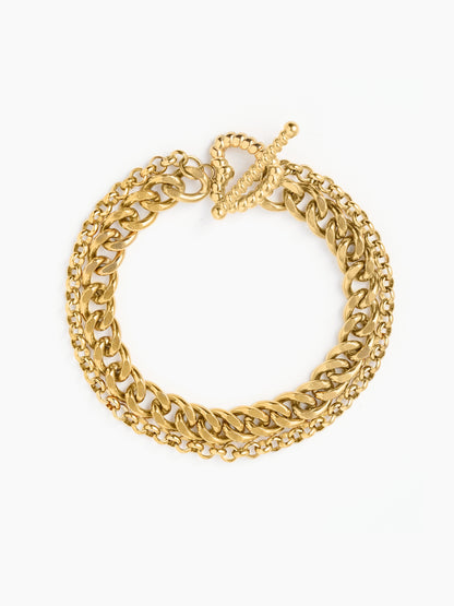 Kian Link Layered 18K Gold Plated Bracelet Gold