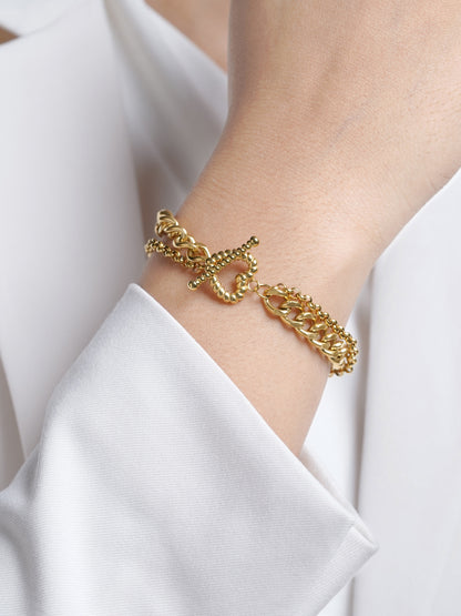 Kian Link Layered 18K Gold Plated Bracelet