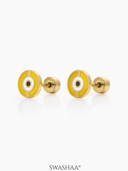 Kiko Lucky Eye 18K Gold Plated Kid's Earrings Gold