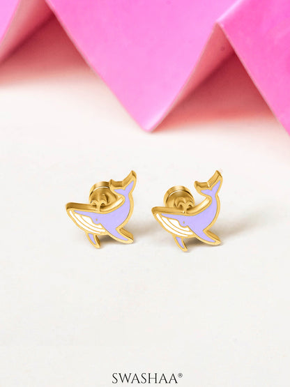 Kimo Whale 18K Gold Plated Kid's Earrings