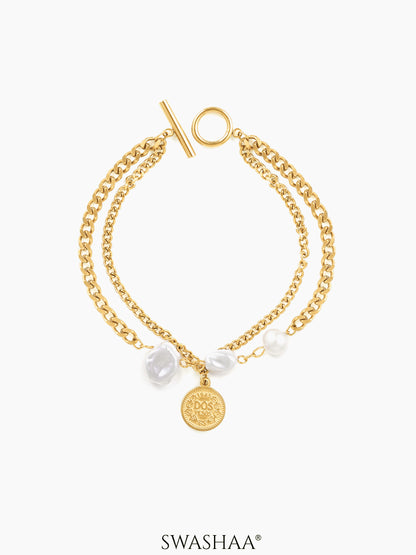 Kinna Pearl 18K Gold Plated Bracelet Gold