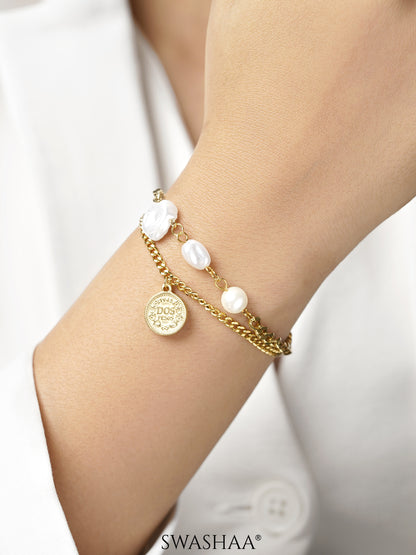 Kinna Pearl 18K Gold Plated Bracelet