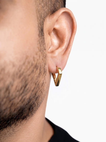 Kiran 18K Gold Plated Men's Hoop Earrings