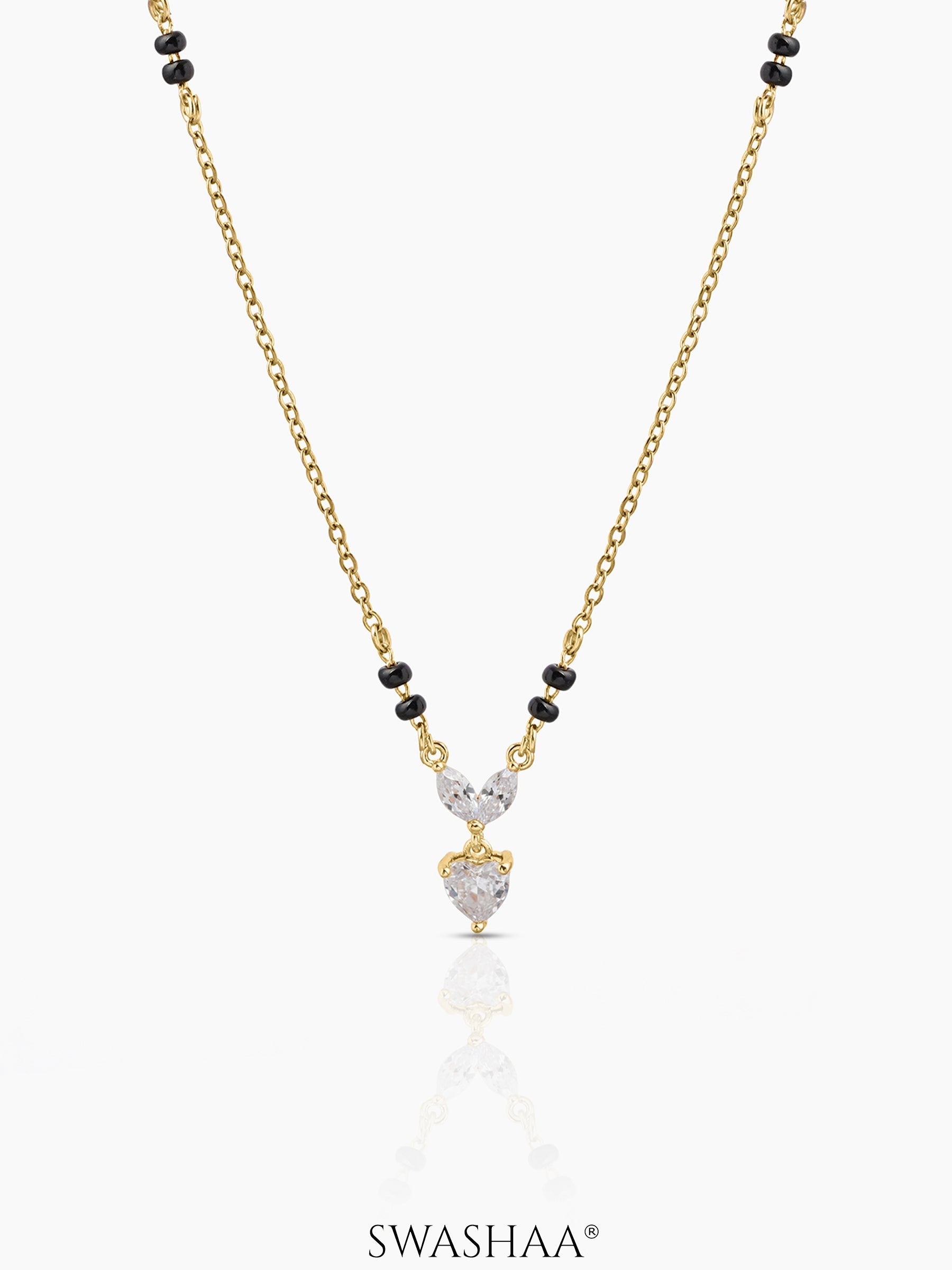 Kireya Solitaire Heart mangalsutra 18K Gold Plated