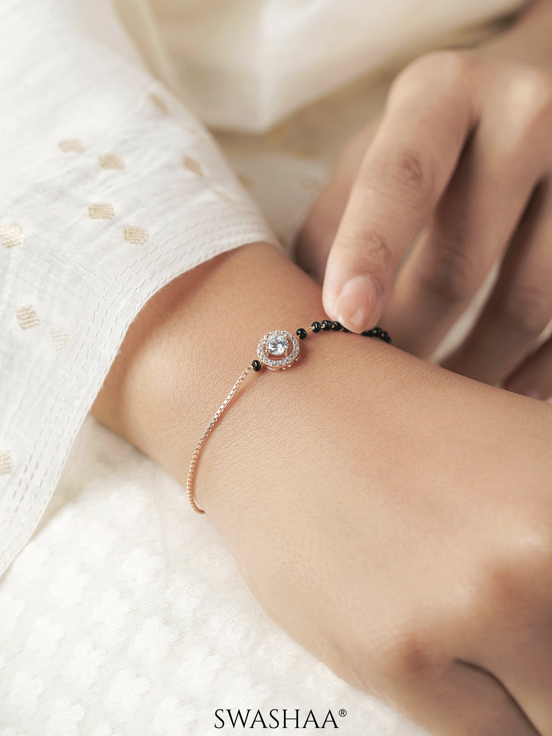 Krina Rosegold Plated Mangalsutra Bracelet