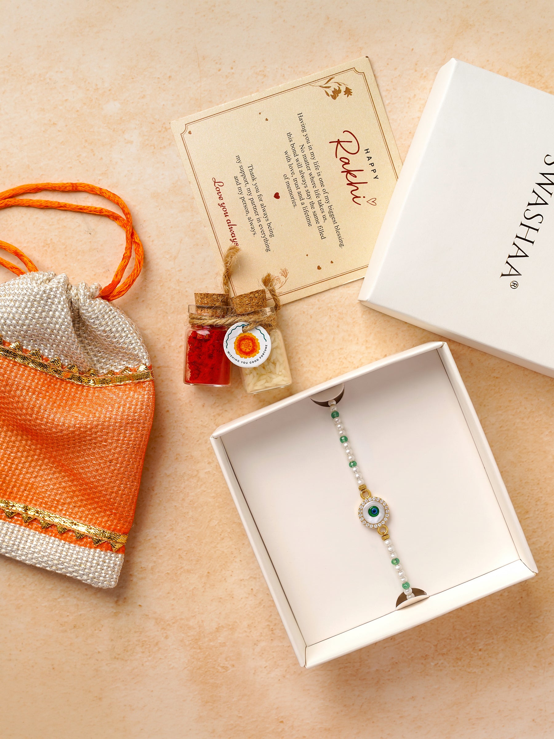 Krishn Pearl 18K Gold Plated Rakhi