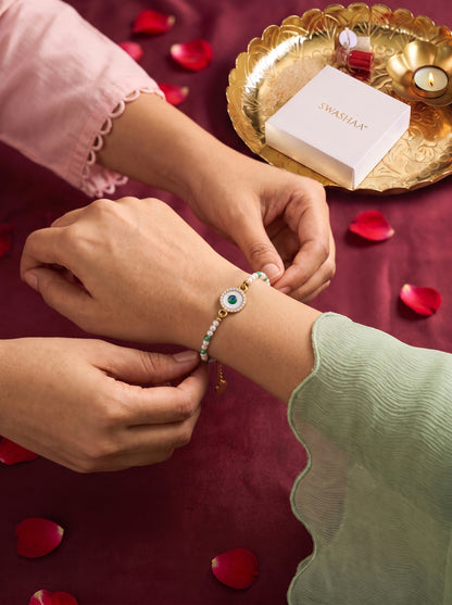 Krishn Pearl 18K Gold Plated Rakhi