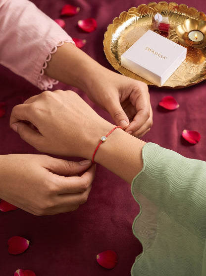 Kush Solitaire 18K Gold Plated Rakhi