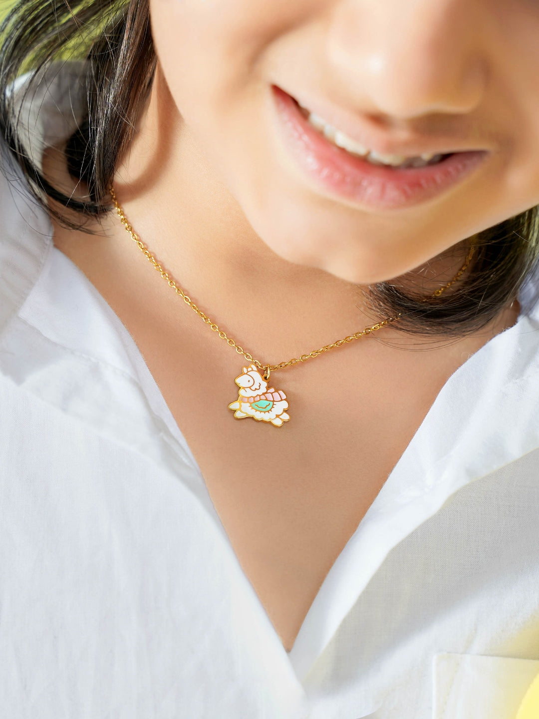 Lady Sheep 18K Gold Plated Kid's Pendant Necklace