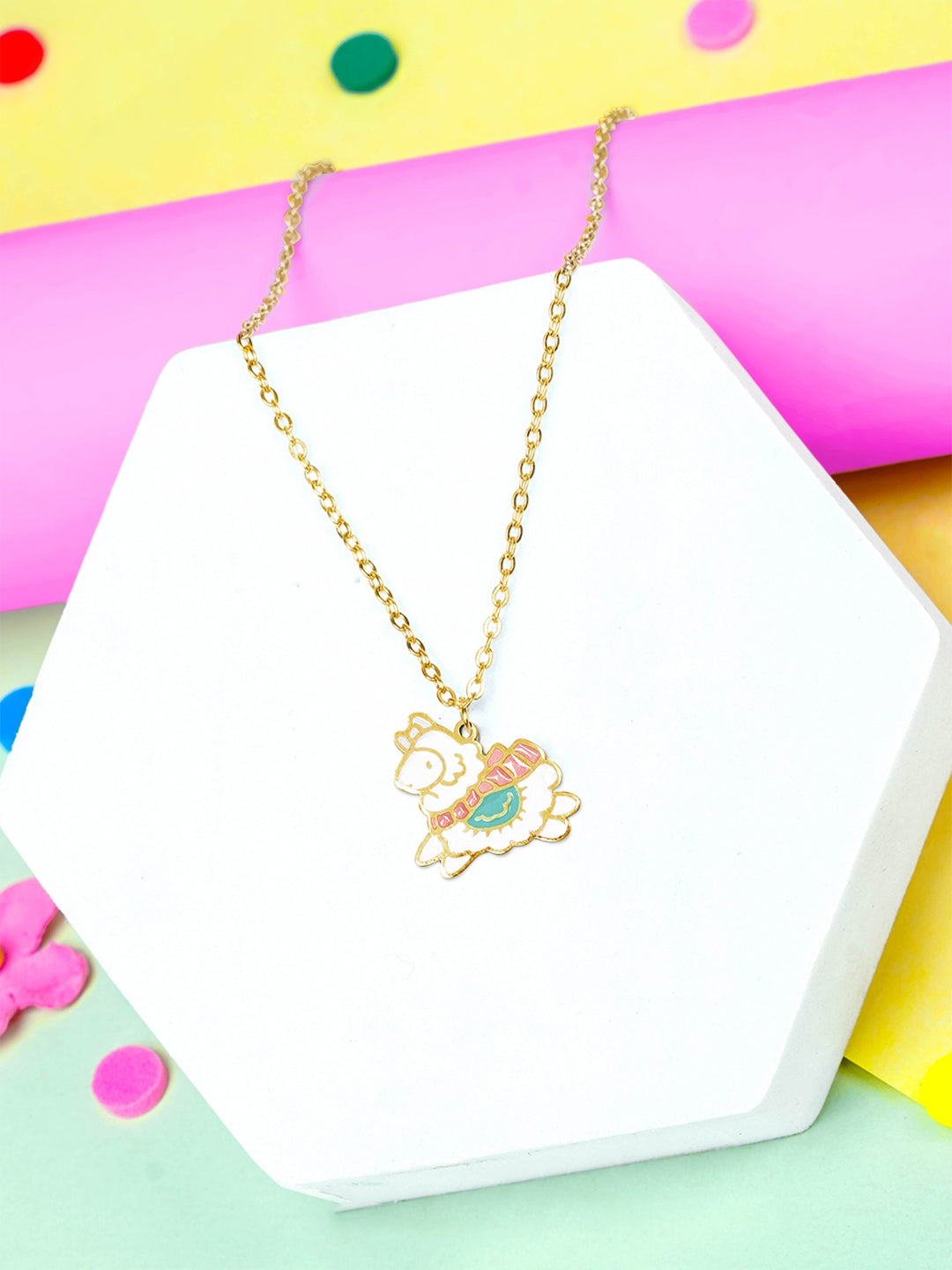 Lady Sheep 18K Gold Plated Kid's Pendant Necklace