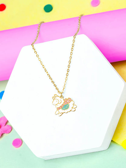 Lady Sheep 18K Gold Plated Kid's Pendant Necklace
