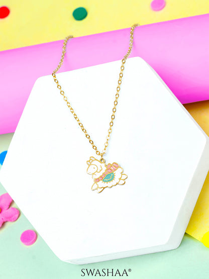Lady Sheep 18K Gold Plated Kid's Pendant Necklace