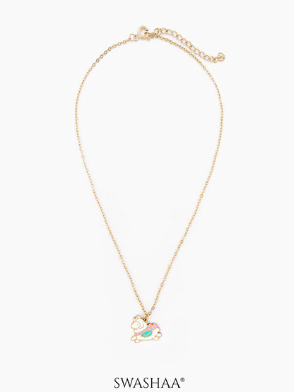 Lady Sheep 18K Gold Plated Kid's Pendant Necklace