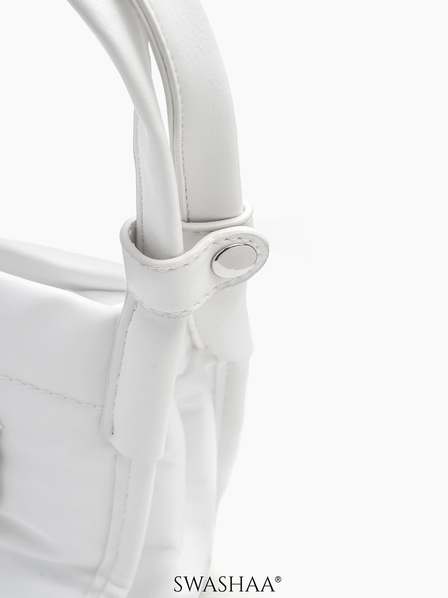 Laura White Nylon Hand Bag