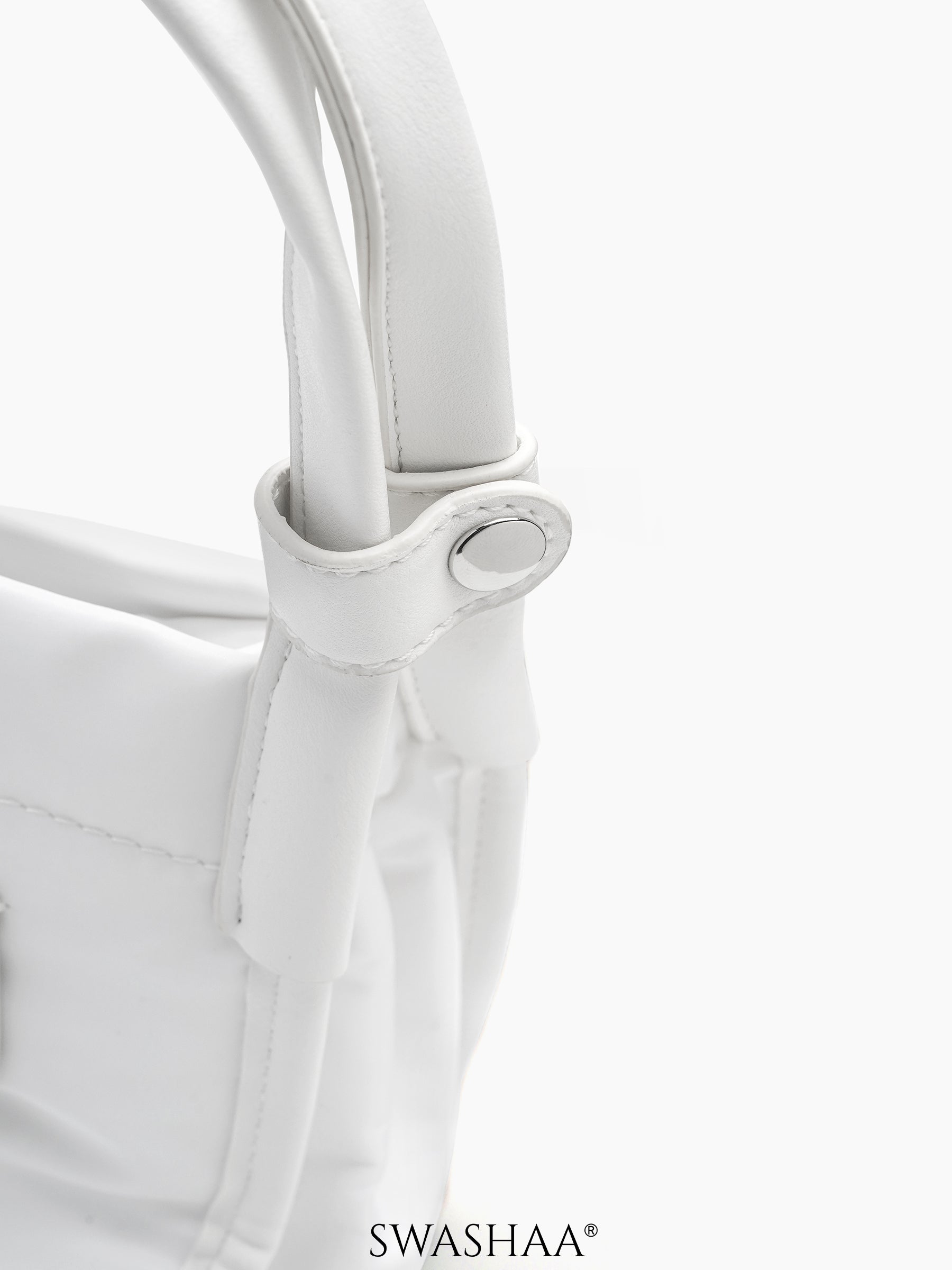 Laura White Nylon Hand Bag