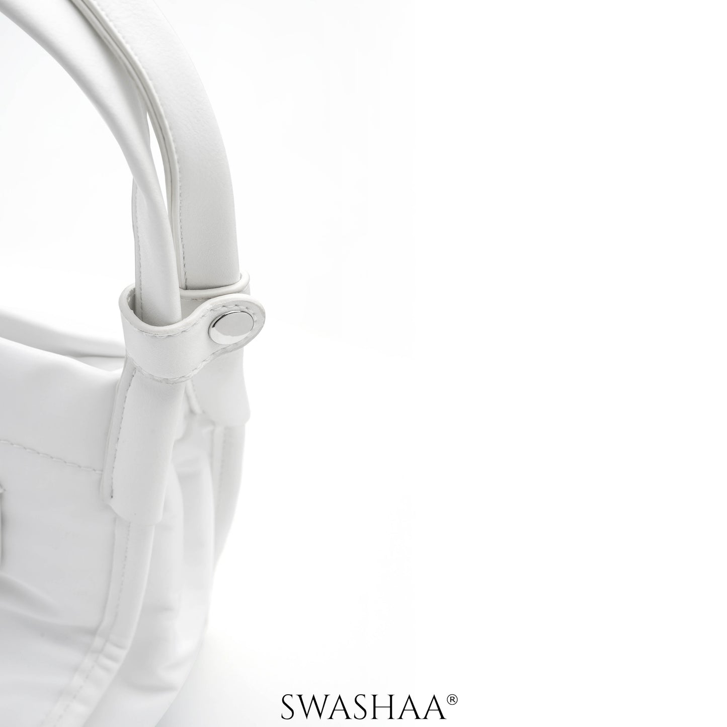 Laura White Nylon Hand Bag