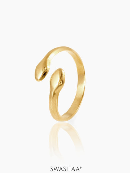 Leone Snake 18K Gold Plated Ring Gold