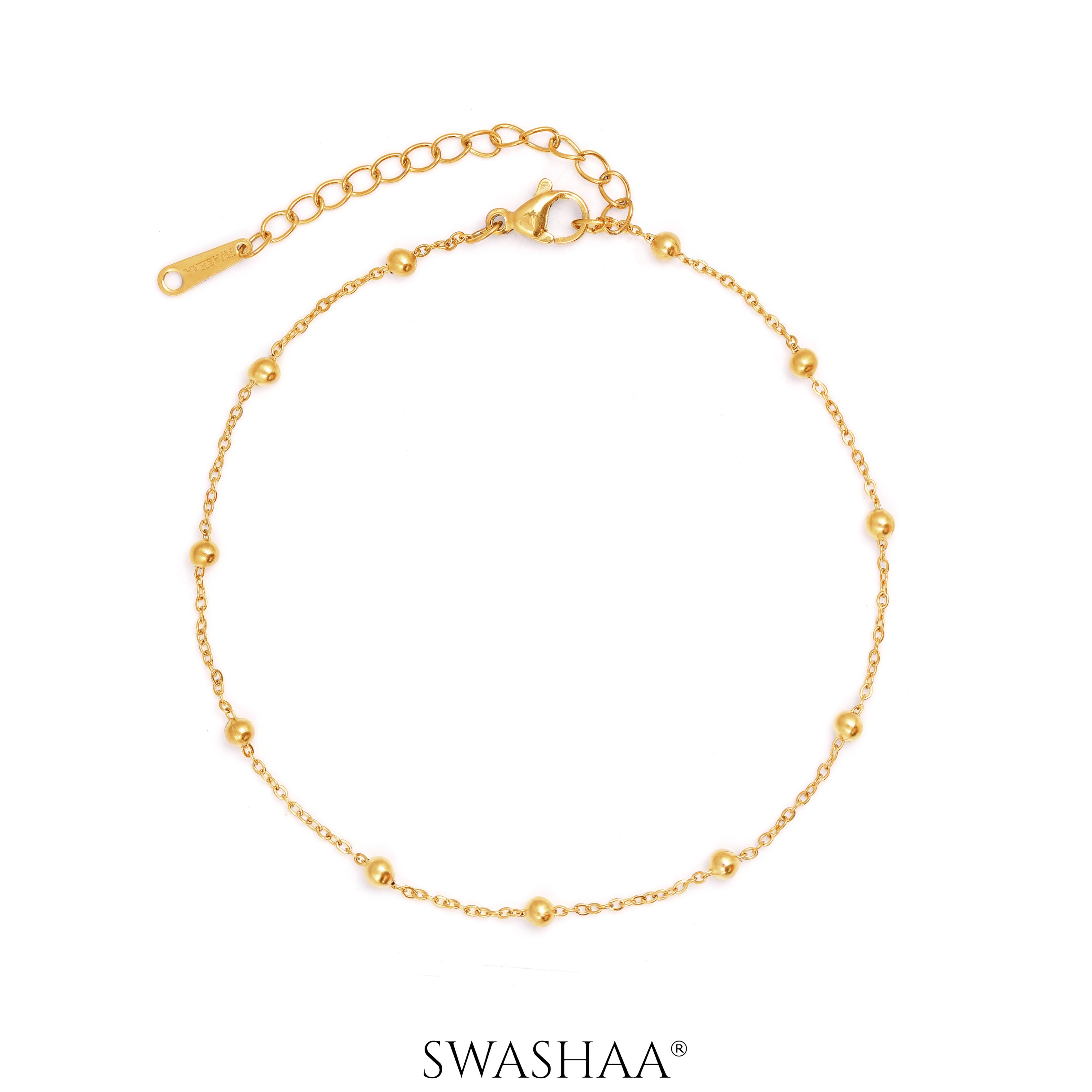 Leora Opal Dots 18K Gold Plated Women's Anklet Gold