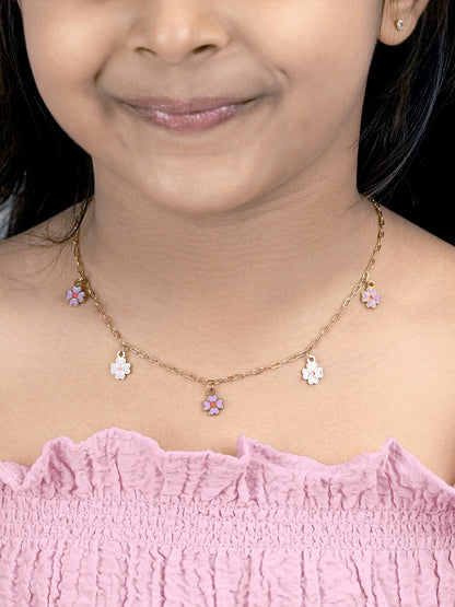 Lilac Charms 18K Gold Plated Kid's Necklace