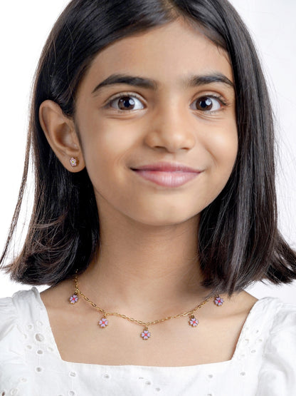 Lilac Charms 18K Gold Plated Kid's Necklace