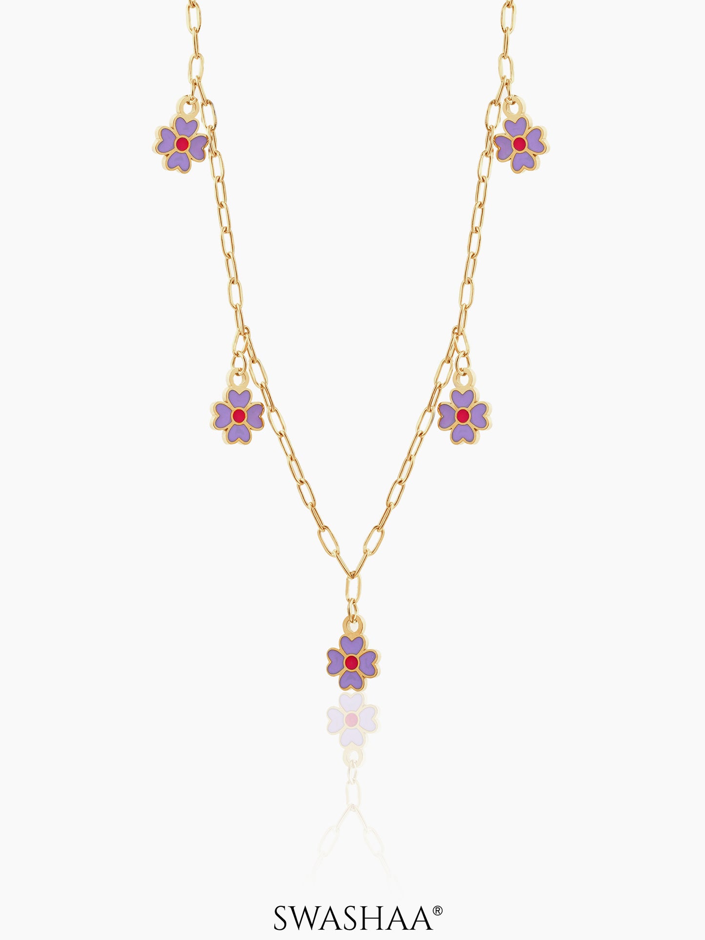 Lilac Charms 18K Gold Plated Kid's Necklace Gold