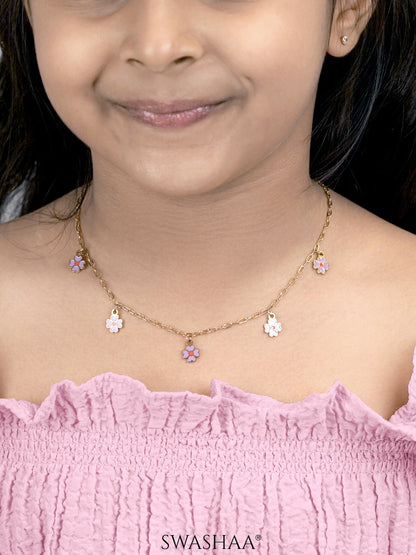 Lilac Charms 18K Gold Plated Kid's Necklace