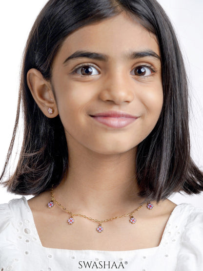 Lilac Charms 18K Gold Plated Kid's Necklace