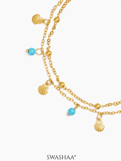 Lina Joyshell Charms 18K Gold Plated Women's Anklet