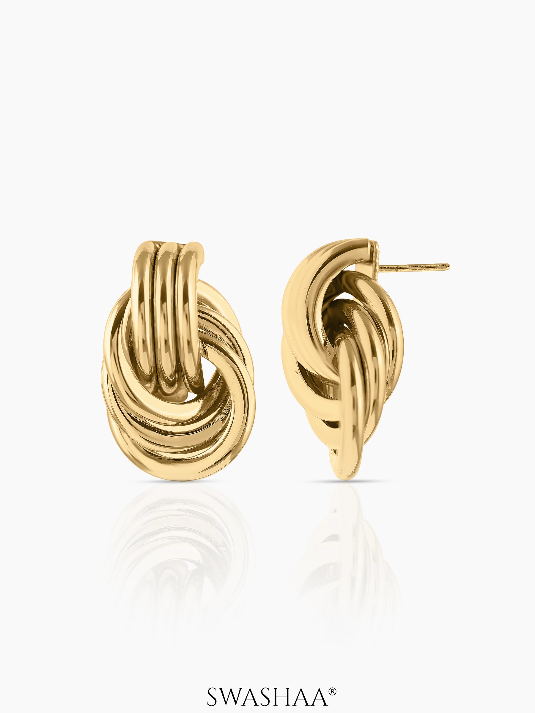 Linguine 18K Gold Plated Earrings Gold