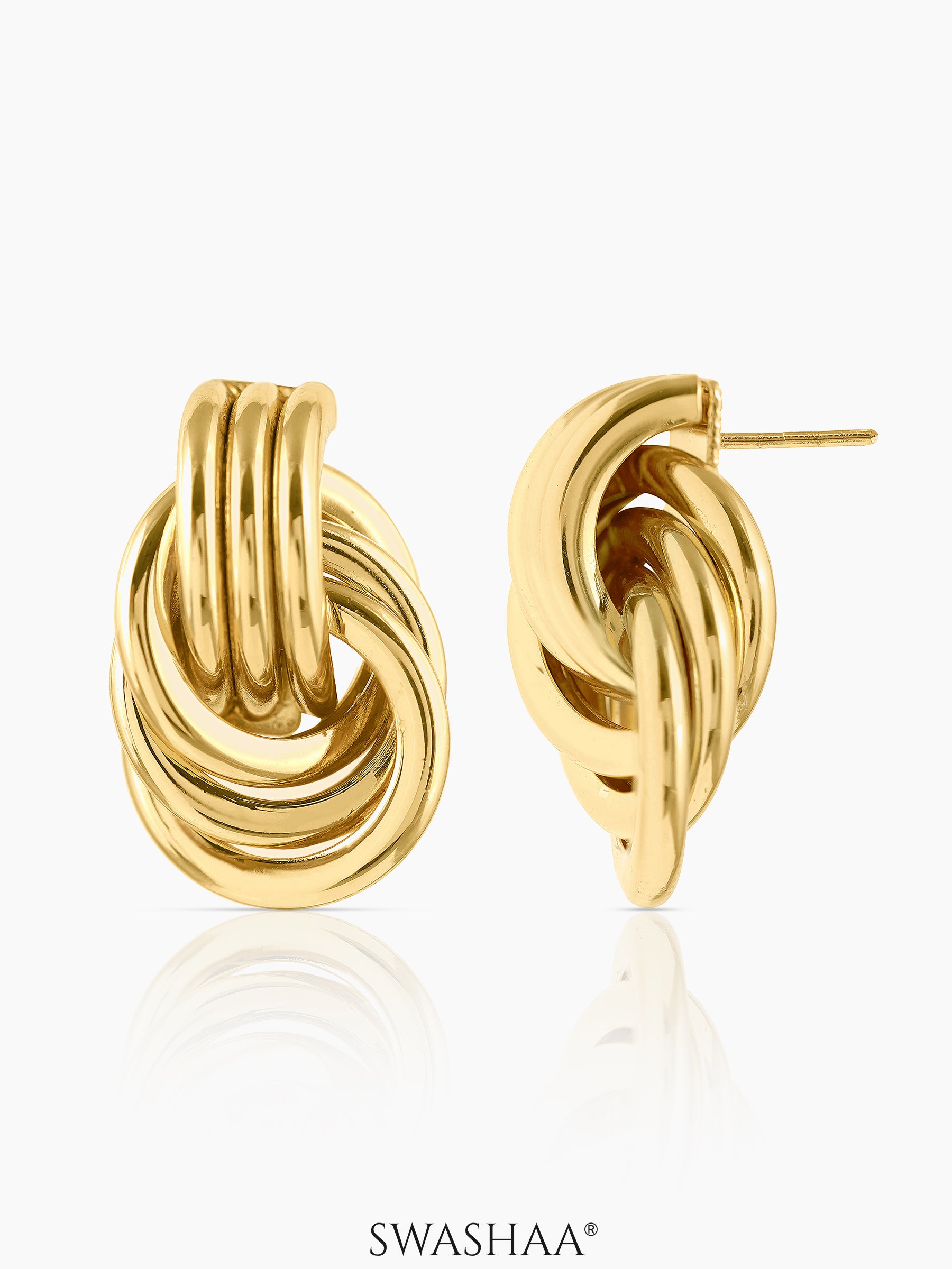 Linguine 18K Gold Plated Earrings Gold