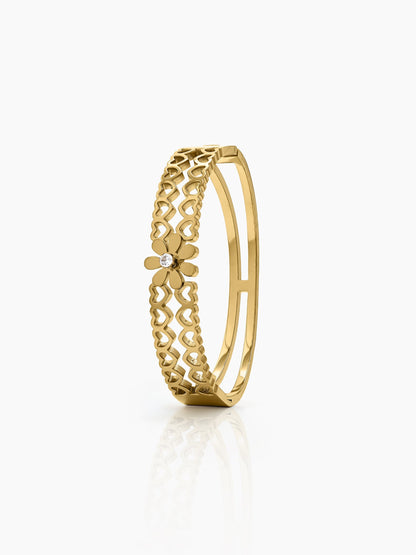 Linora 18K Gold Plated Small Wrist Band Bracelet Gold S