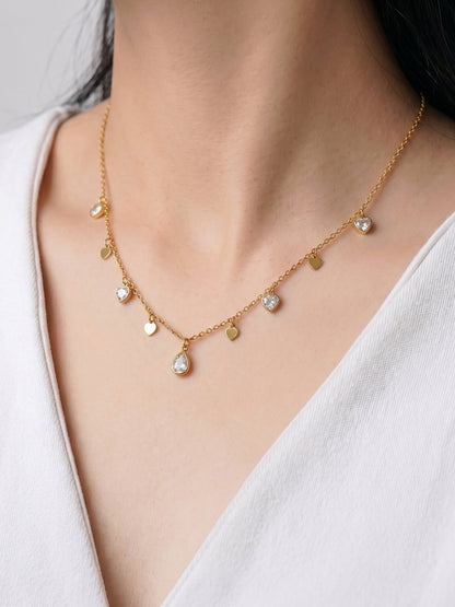 Lirena Solitaire Heart Charms Necklace