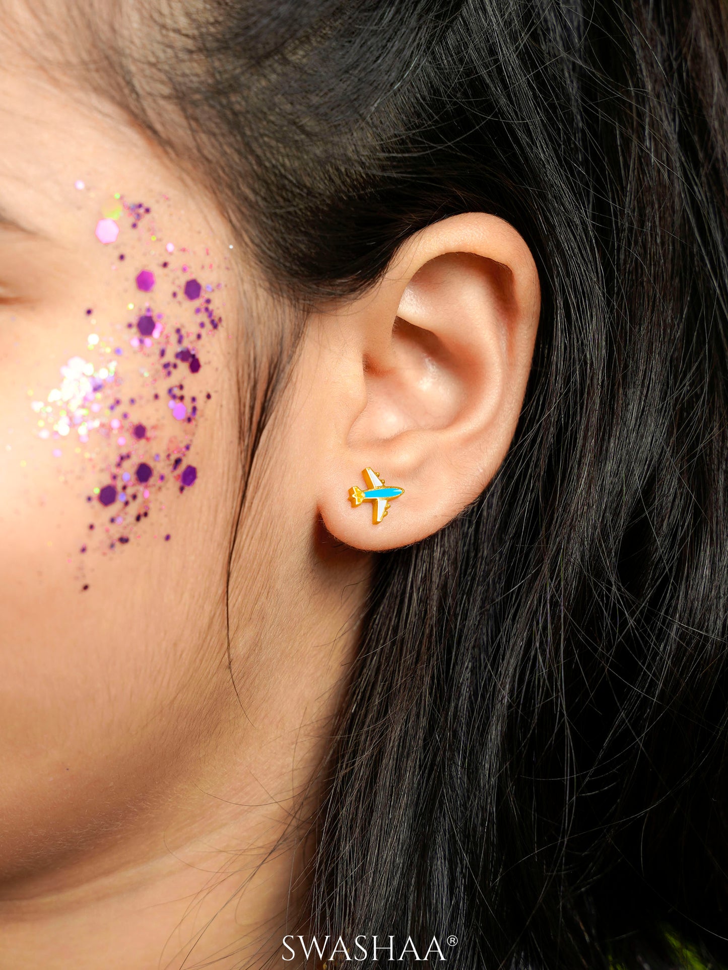 Little Airplane 18K Gold Plated Kid's Earrings