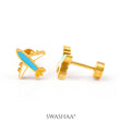 Little Airplane 18K Gold Plated Kid's Earrings Gold