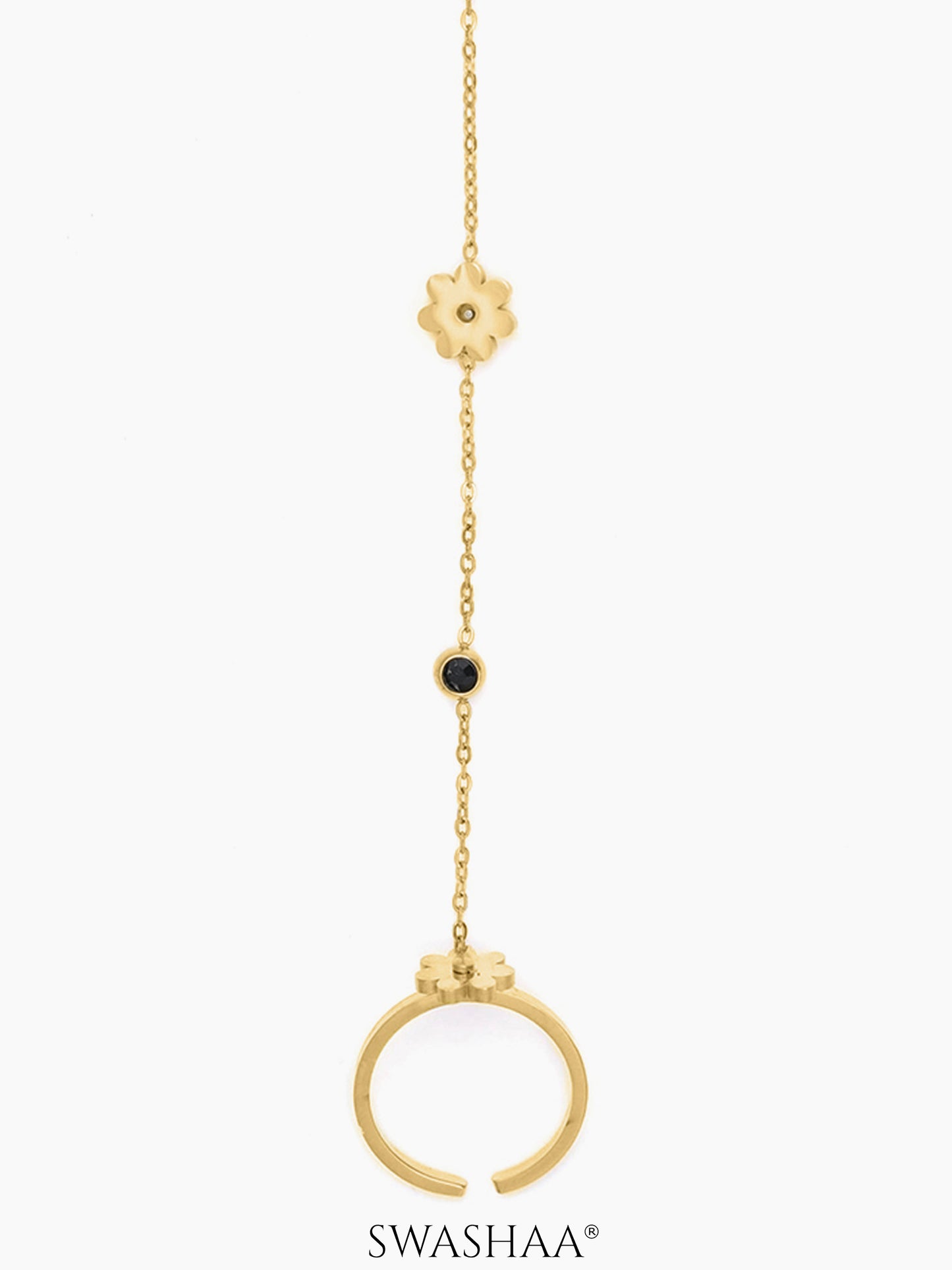 Liyana Elina Flower 18K Gold Plated Ring Bracelet