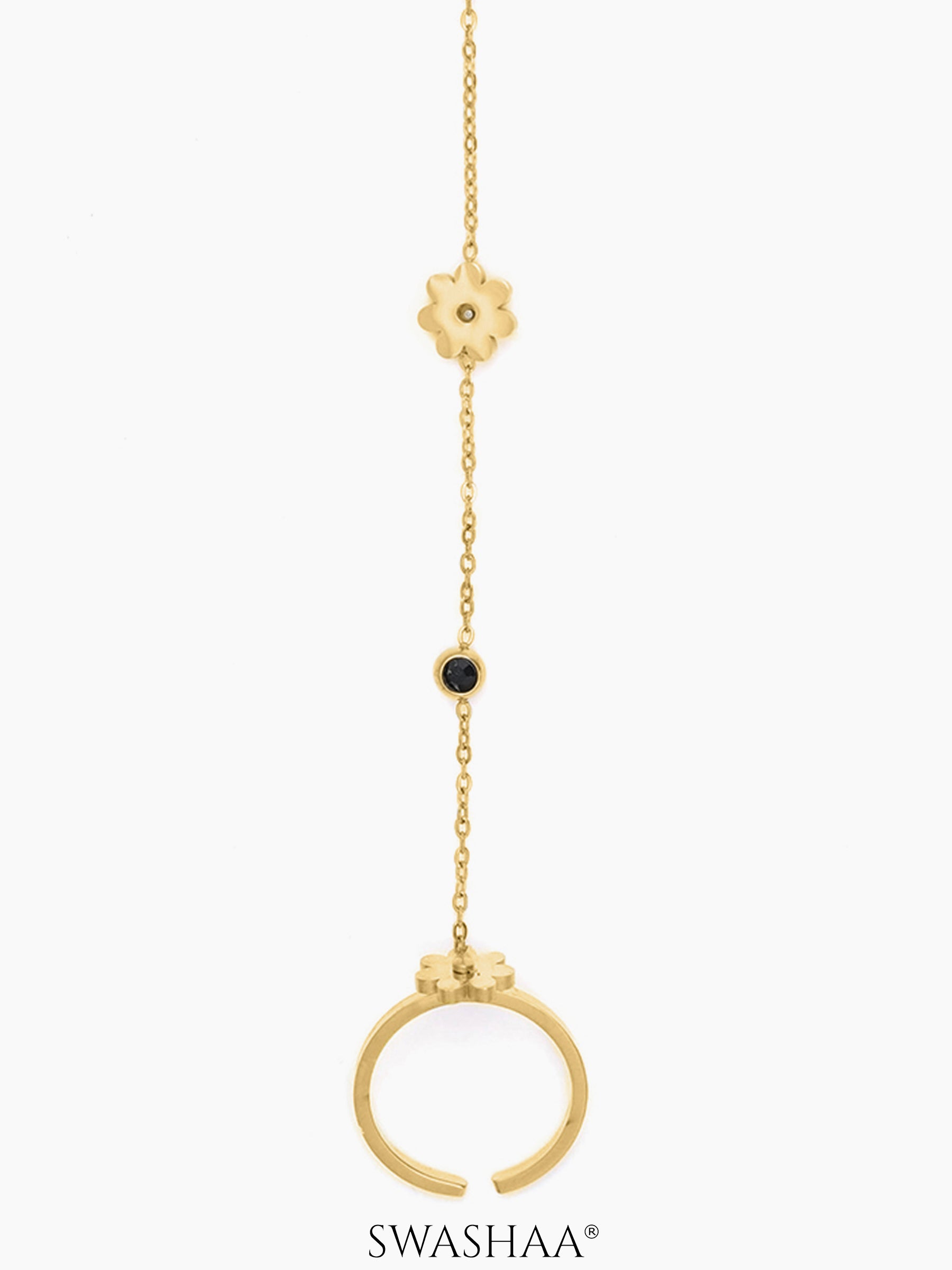 Liyana Elina Flower 18K Gold Plated Ring Bracelet