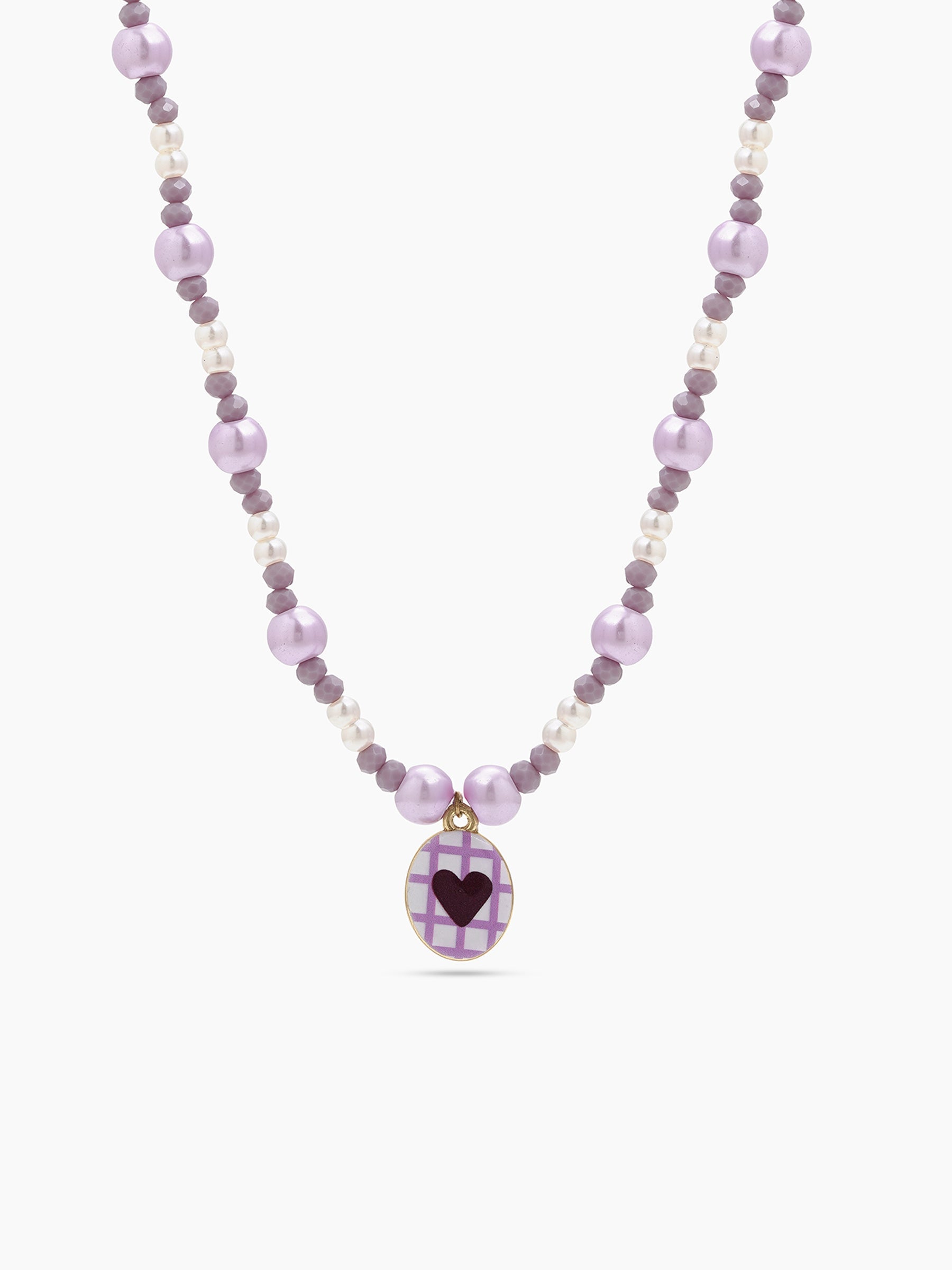 Lola Lilac Heart Women’s Beaded Necklace