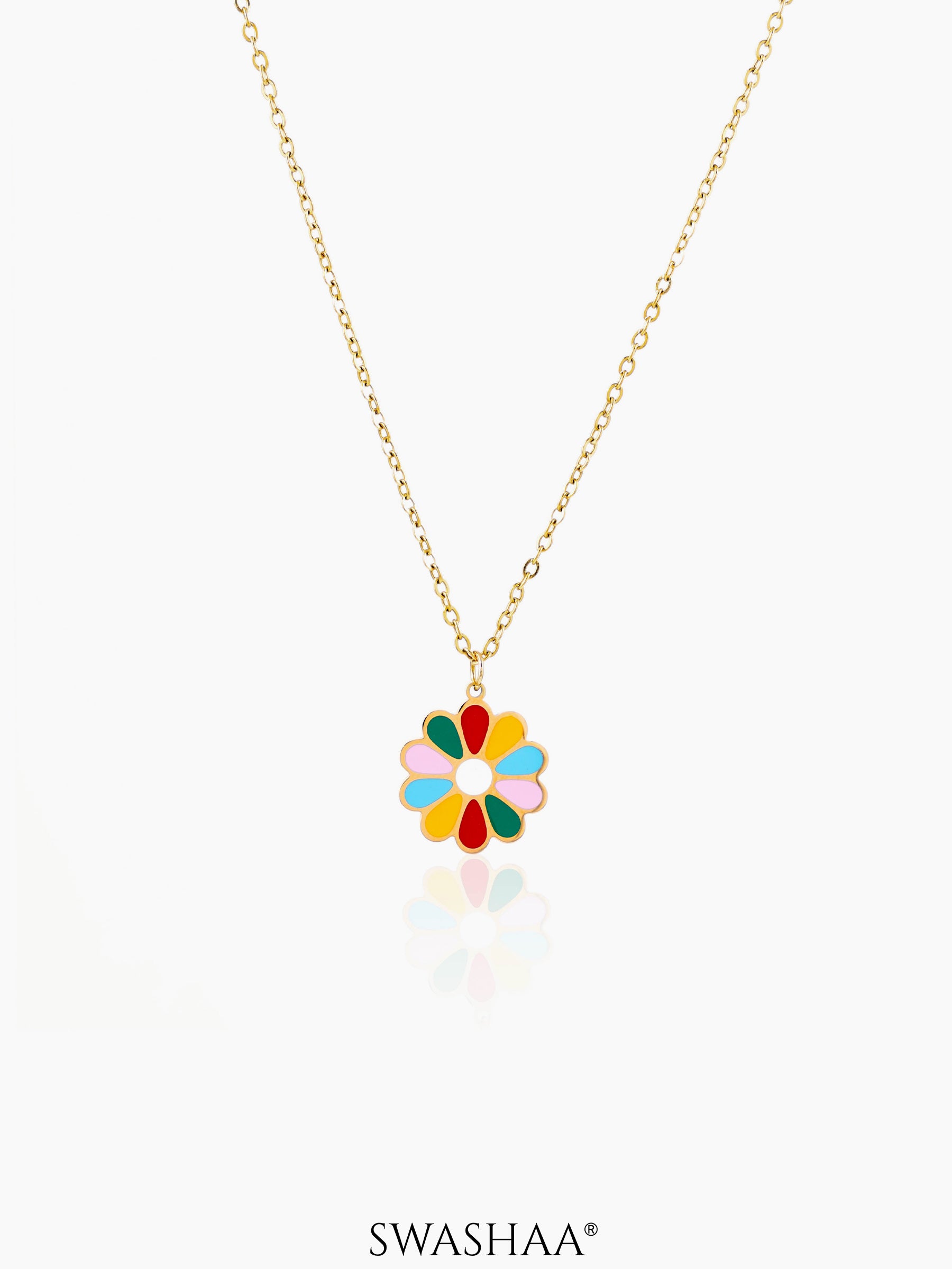 Lolly Flower 18K Gold Plated Kid's Pendant Necklace Gold