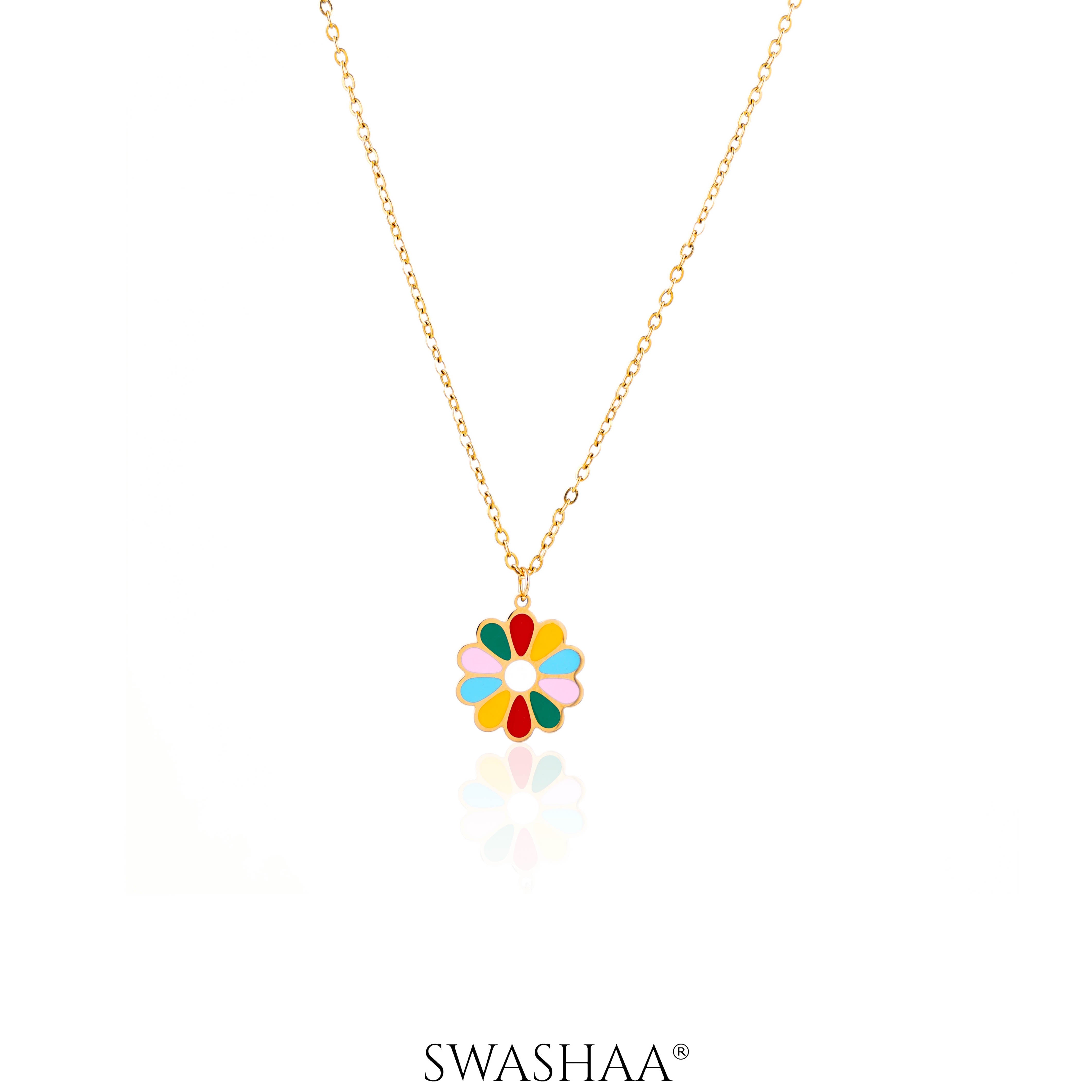 Lolly Flower 18K Gold Plated Kid's Pendant Necklace Gold
