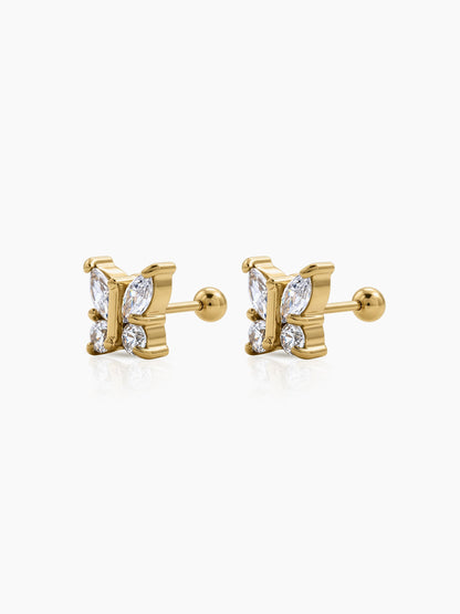 Loraya Diamond Butterfly 18K Gold Plated Earrings
