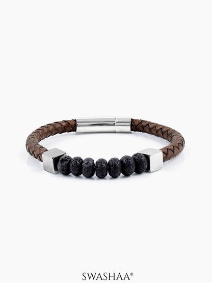 Lorel Men's Leather Bracelet Brown-Black
