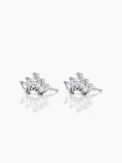 Lorina Mini Crown Silver Earrings